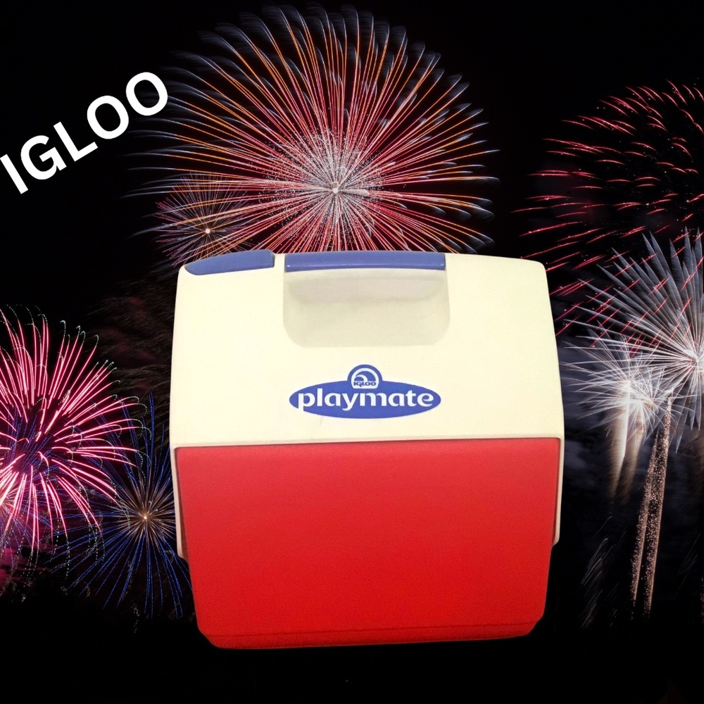 Vintage Red,White & Blue Push Button Playmate by Igloo Cooler